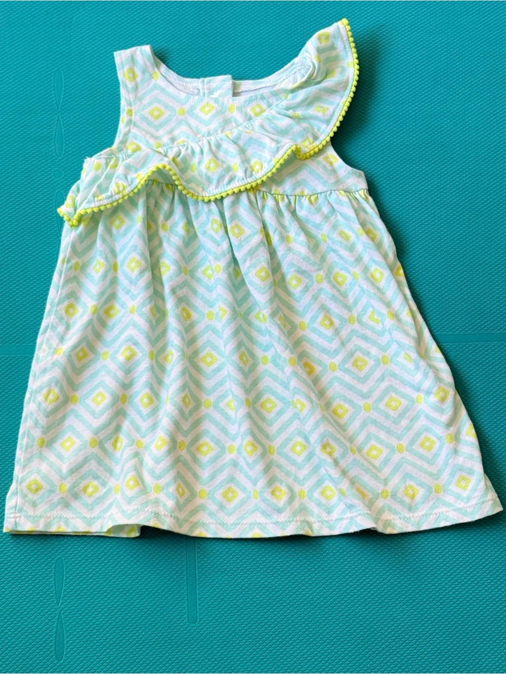 Gymboree Yellow & Mint Geometric Ruffle Sundress